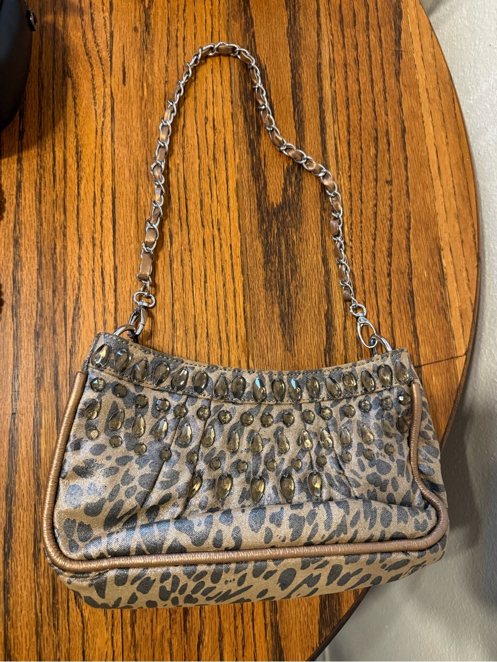 Y2K 2000s era chained small animal print bag y2k baddie purse shoulder